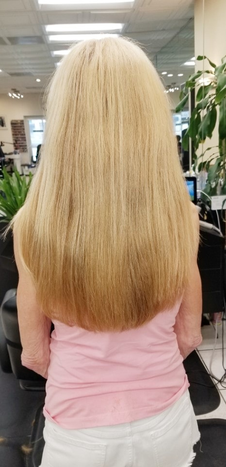 Client hair styling by Alan David